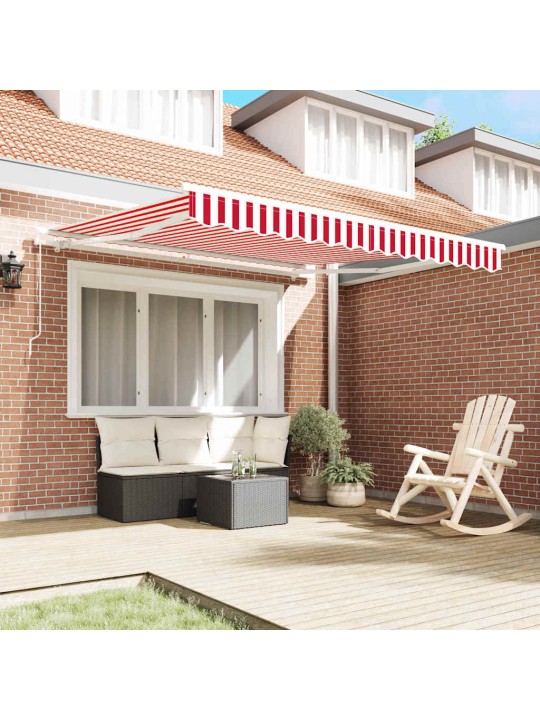Izvelkams jumtiņš sarkans un balts 350 x 250 cm audums