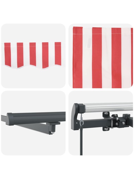 Izvelkams jumtiņš sarkans un balts 350 x 250 cm audums