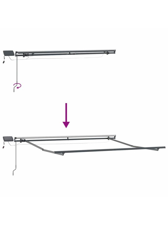 Izvelkams jumtiņš sarkans un balts 350 x 250 cm audums