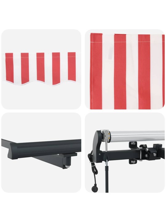 Izvelkams jumtiņš sarkans un balts 350 x 250 cm audums
