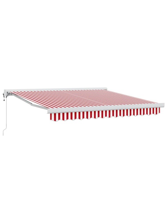 Izvelkams jumtiņš sarkans un balts 350 x 250 cm audums, metāls