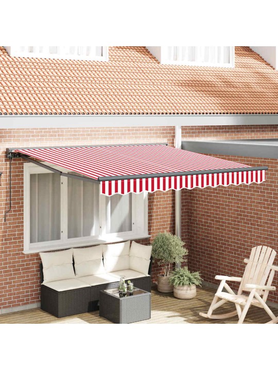 Izvelkams jumtiņš sarkans un balts svītrojums 350x250 cm audums