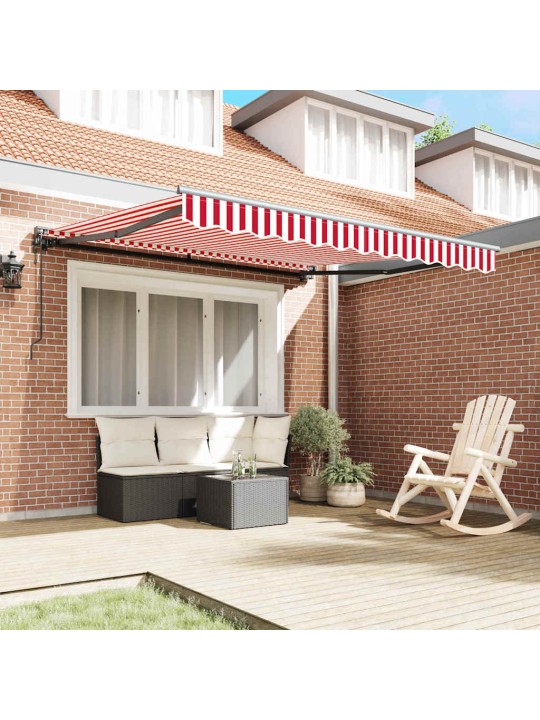 Izvelkams jumtiņš sarkans un balts svītrojums 350x250 cm audums