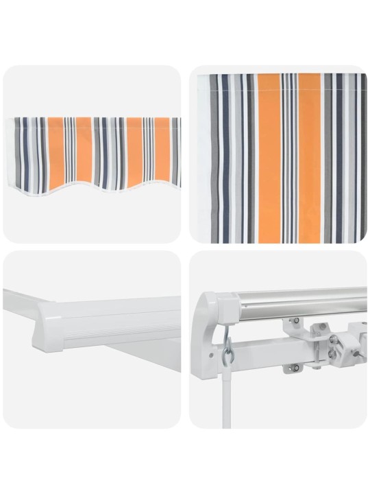 Izvelkams jumtiņš oranžs, pelēks, zils un balts 350 x 250 cm