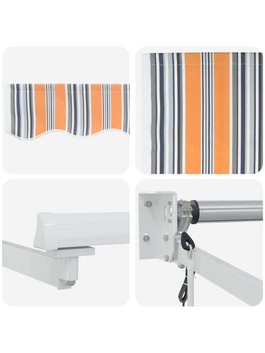Izvelkams jumtiņš oranžs, pelēks, zils un balts 350 x 250 cm