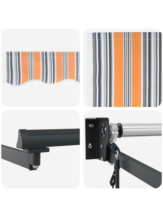 Izvelkams jumtiņš oranžs, pelēks, zils un balts 350 x 250 cm