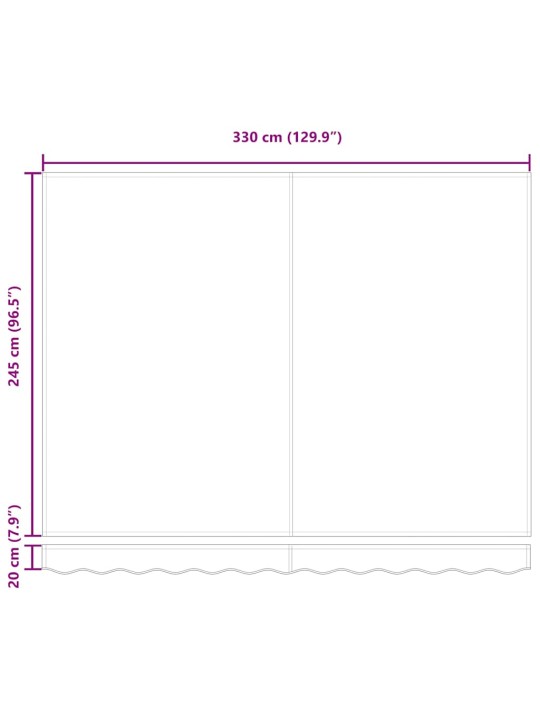 Iebīdāma nojume daudzkrāsains 350 x 250 cm audums, metāls