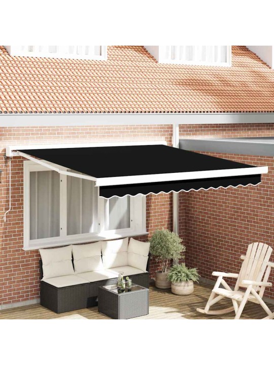 Izvelkams jumtiņš melna 350 x 250 cm audums, metāls
