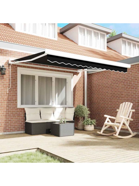 Izvelkams jumtiņš melna 350 x 250 cm audums, metāls