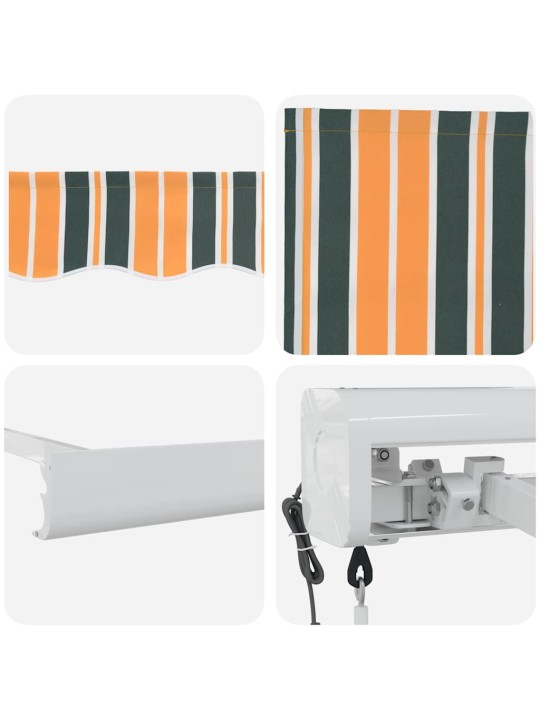 Izvelkams jumtiņš zaļa un dzeltena 350 x 250 cm audums, metāls