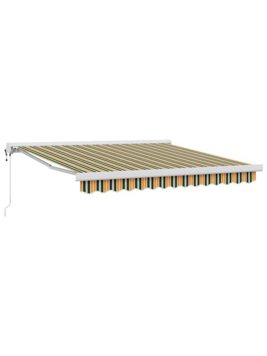 Izvelkams jumtiņš zaļa un dzeltena 350 x 250 cm audums, metāls