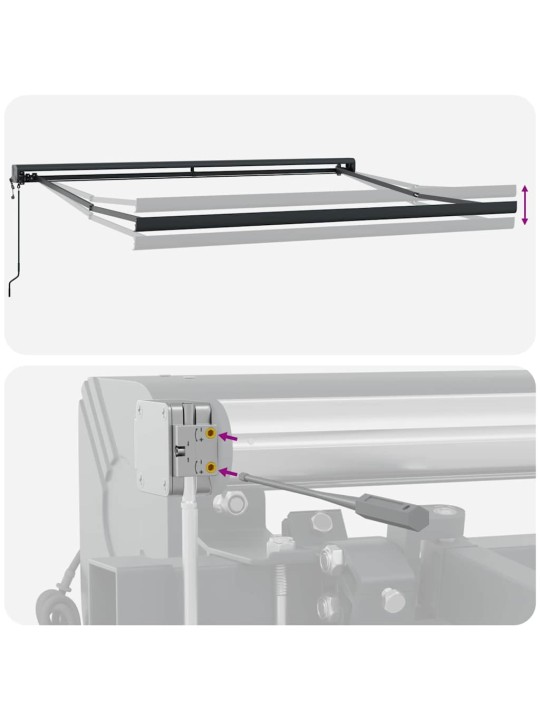 Izvelkams jumtiņš zaļa un dzeltena 350 x 250 cm audums, metāls
