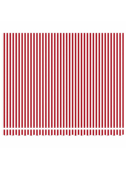 Izvelkams jumtiņš sarkans un balts 400 × 300 cm audums, metāls
