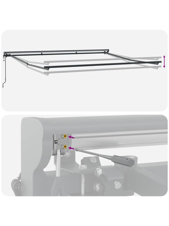 Izvelkams jumtiņš sarkans un balts svītrojums 400x300 cm audums