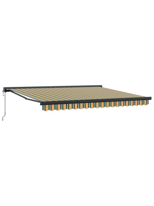 Izvelkams jumtiņš zaļa un dzeltena 400 × 300 cm audums, metāls