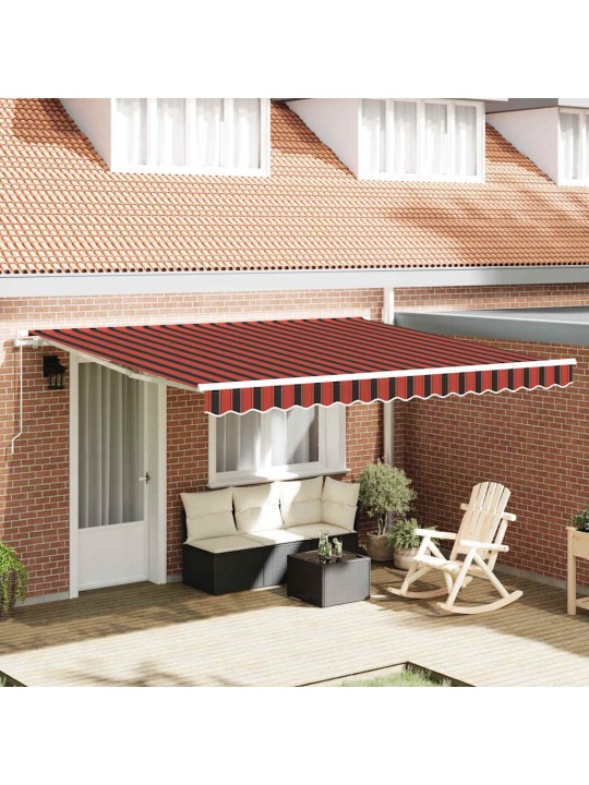 Izvelkams jumtiņš oranža un brūna 400 × 350 cm poliesters