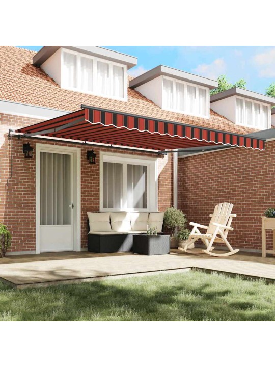 Izvelkams jumtiņš oranža un brūna 400 × 350 cm audums