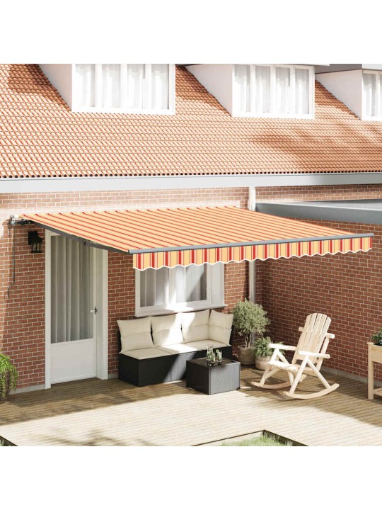 Izvelkams jumtiņš dzeltena un oranža 400 × 350 cm audums