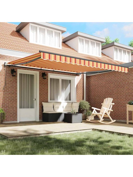 Izvelkams jumtiņš dzeltena un oranža 400 × 350 cm audums