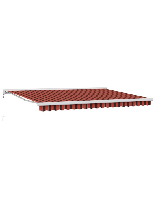 Izvelkams jumtiņš oranža un brūna 450 × 300 cm audums, metāls