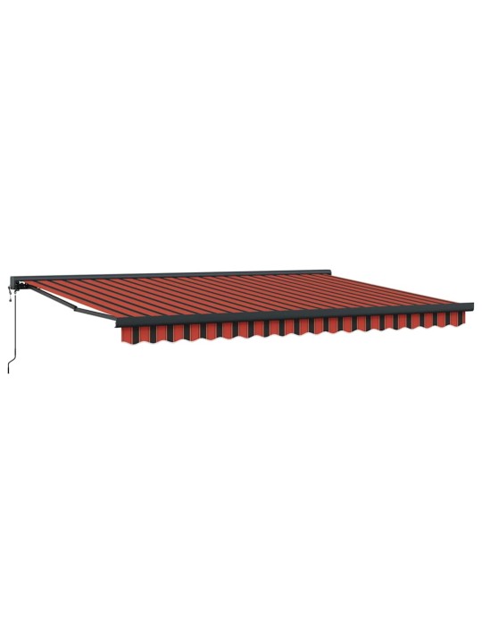 Izvelkams jumtiņš oranža un brūna 450 × 300 cm audums, metāls