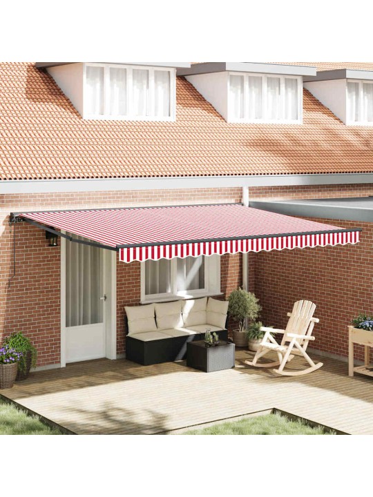 Izvelkams jumtiņš sarkans un balts svītrojums 450x300 cm audums