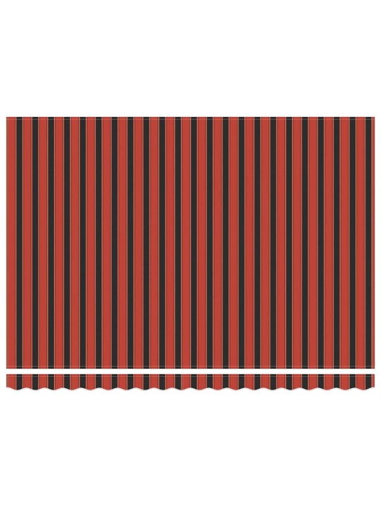 Rokas markīze manuāls oranža un brūna 450 × 350 cm audums