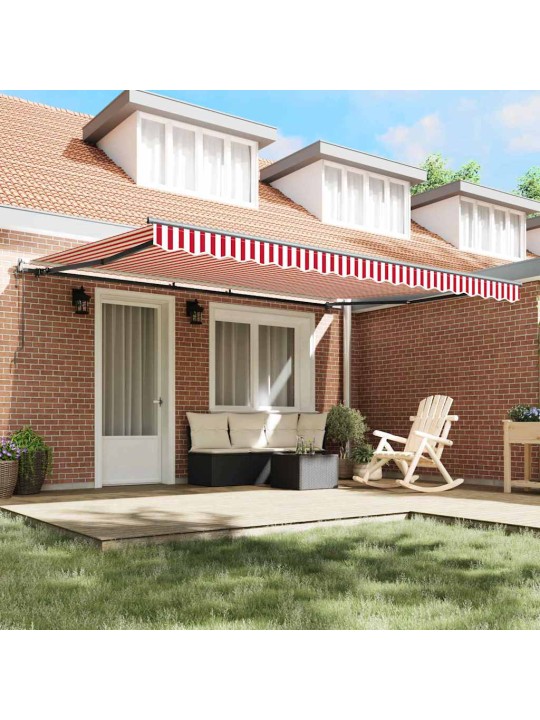 Izvelkams jumtiņš sarkans un balts 450 × 350 cm audums