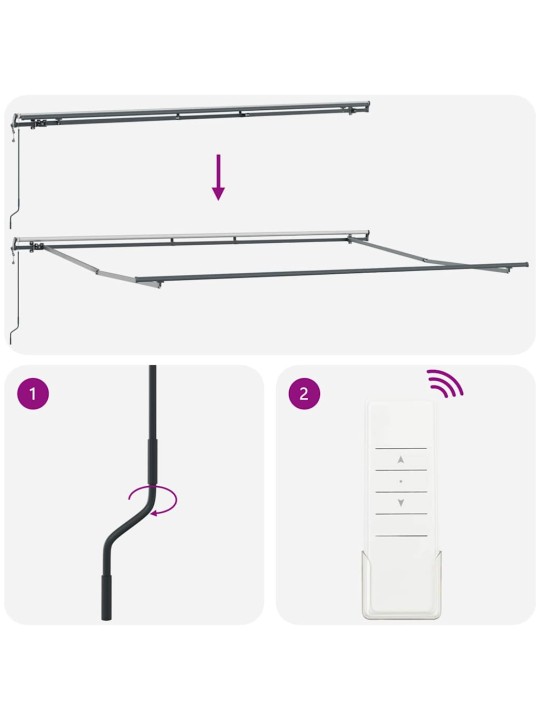 Izvelkams jumtiņš sarkans un balts 450 × 350 cm audums
