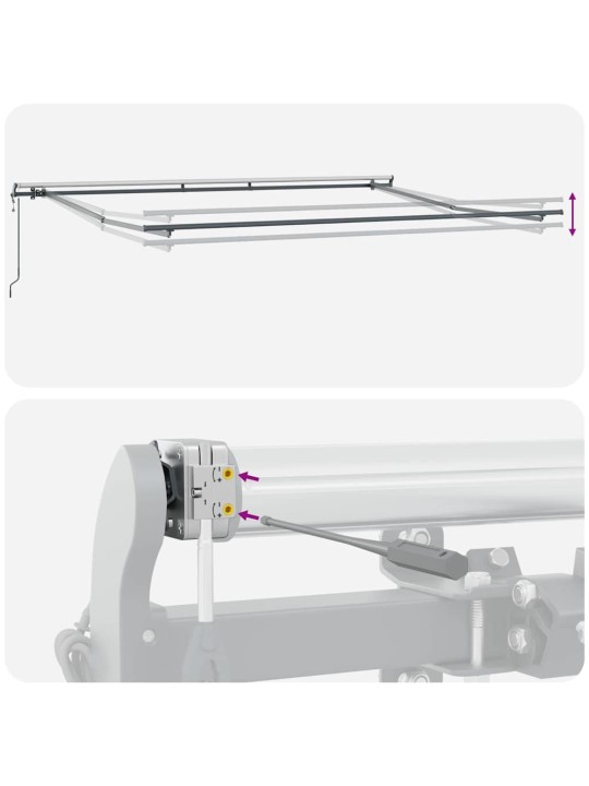Izvelkams jumtiņš sarkans un balts 450 × 350 cm audums