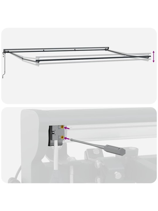 Izvelkams jumtiņš manuāls zila un balta 500x300 cm audums
