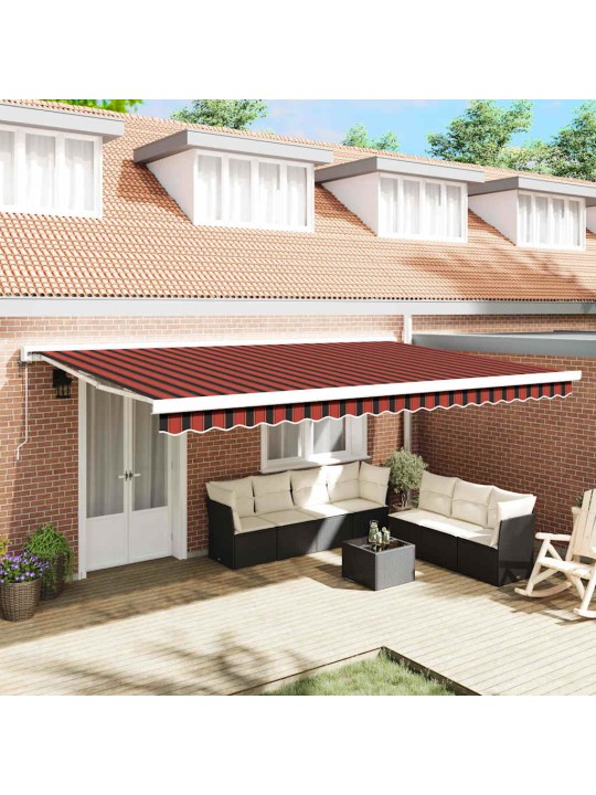Izvelkams jumtiņš oranža un brūna 500 × 300 cm audums, metāls
