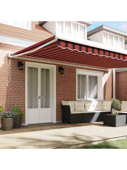 Izvelkams jumtiņš oranža un brūna 500 × 300 cm audums, metāls