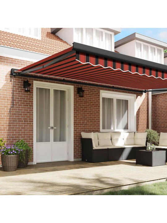 Izvelkams jumtiņš oranža un brūna 500 × 300 cm audums, metāls