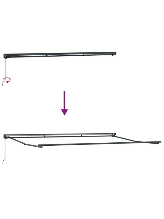 Izvelkams jumtiņš manuāls oranžs un brūns 500x300 cm audums