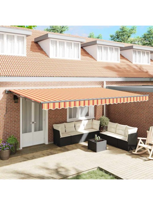 Izvelkams jumtiņš manuāls dzeltena un oranža 500x300 cm audums