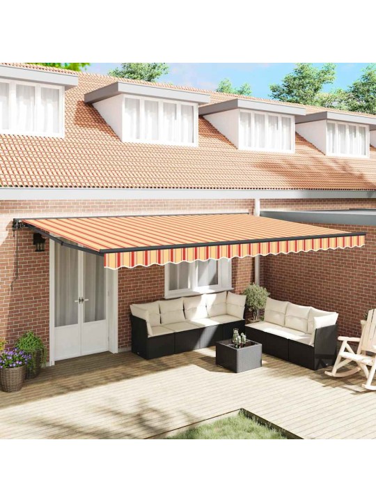 Izvelkams jumtiņš manuāls dzeltena un oranža 500x300 cm audums