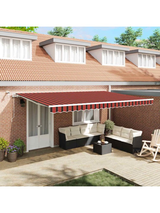 Izvelkams jumtiņš oranžs un brūns 500 × 350 cm audums un metāls