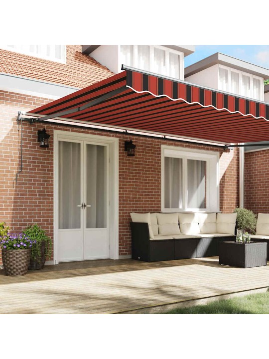 Izvelkams jumtiņš oranža un brūna 500 × 350 cm audums