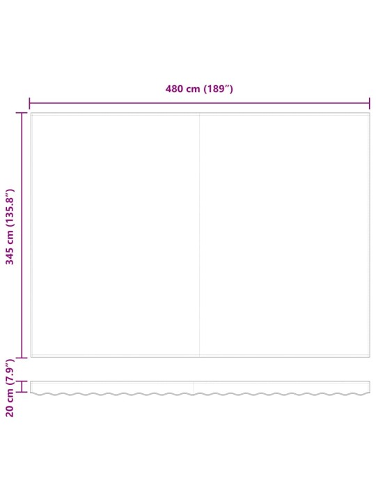 Izvelkams jumtiņš manuāls balts 500 × 350 cm audums