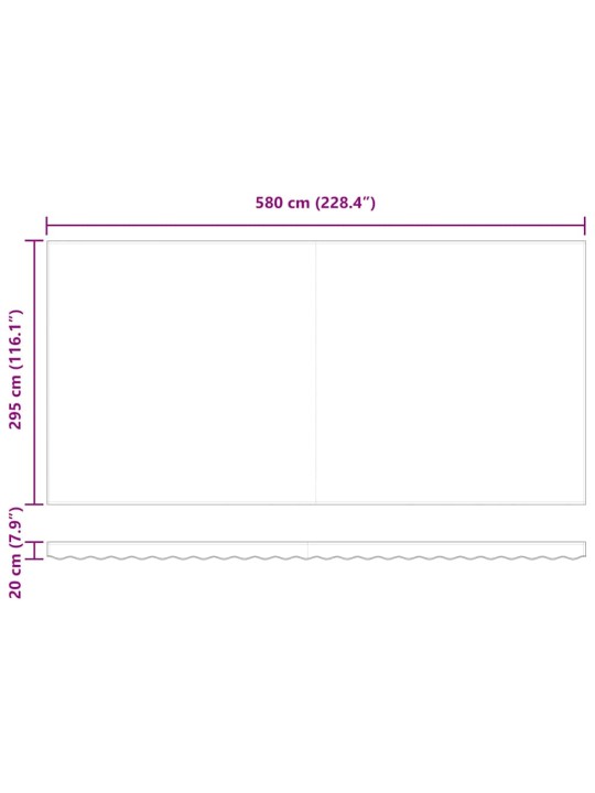 Izvelkams jumtiņš svītrains raksts oranžs un brūns 600 × 300 cm