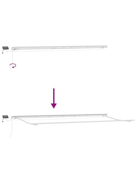 Izvelkams jumtiņš with manuāls 600 × 350 cm sarkans un balts
