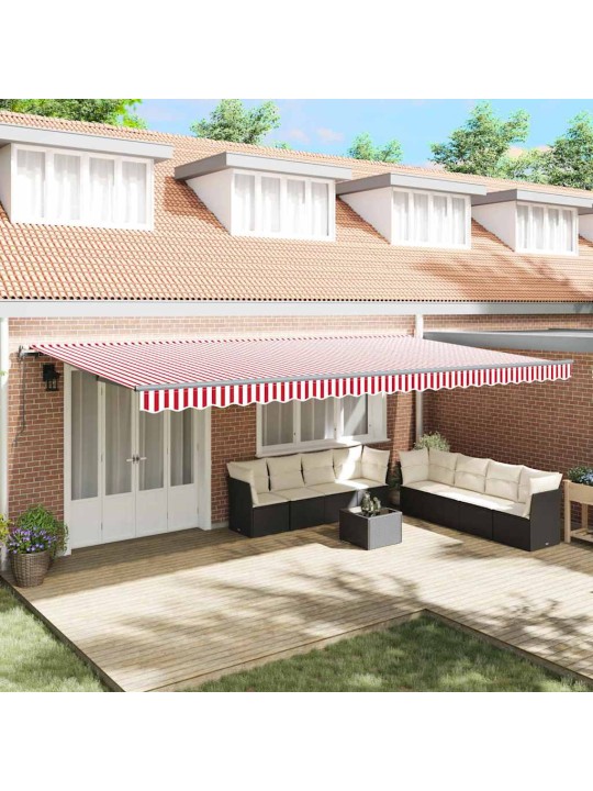 Izvelkams jumtiņš sarkans un balts 600 × 350 cm audums