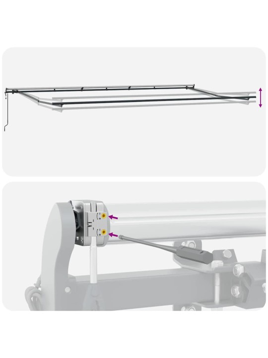 Izvelkams jumtiņš sarkans un balts 600 × 350 cm audums