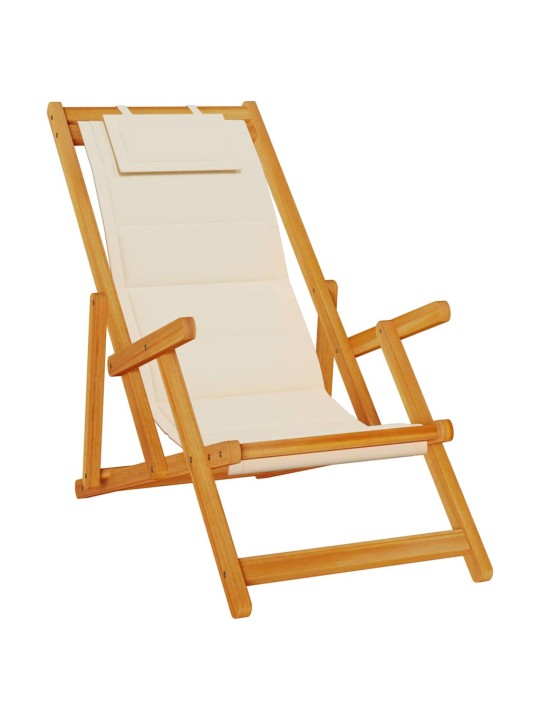 Pludmales krēsls ar spilvenu 2 pcs brūna 61.5 x 123 x 82cm