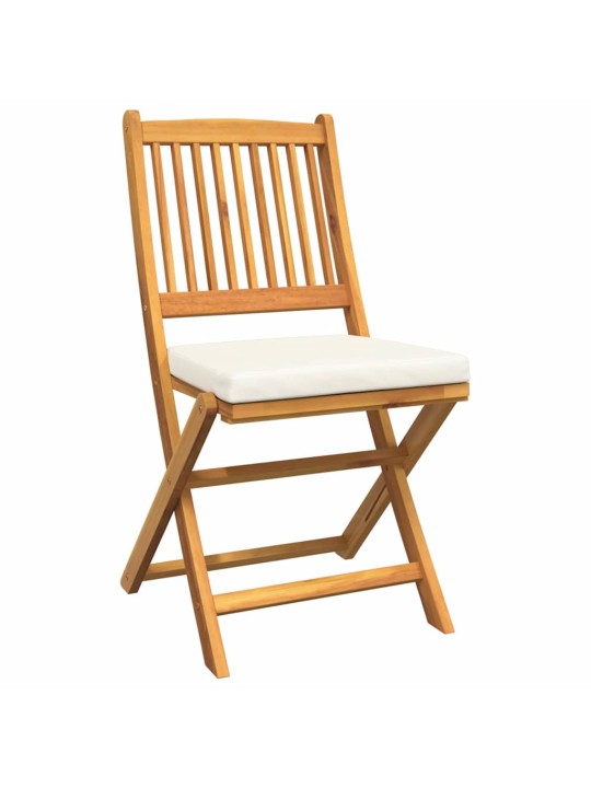Saliekamā krēsls ar spilvenu 4 pcs balts 49 x 57.5 x 92cm