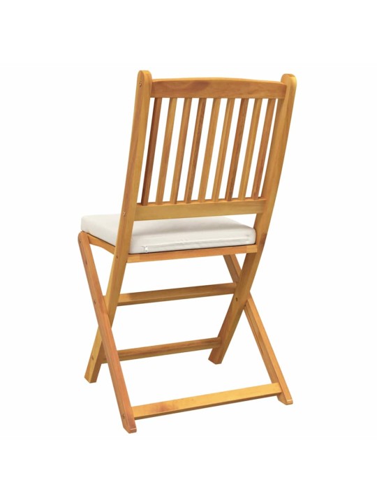 Saliekamā krēsls ar spilvenu 4 pcs balts 49 x 57.5 x 92cm