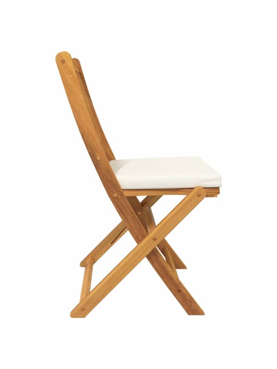 Saliekamā krēsls ar spilvenu 4 pcs balts 49 x 57.5 x 92cm