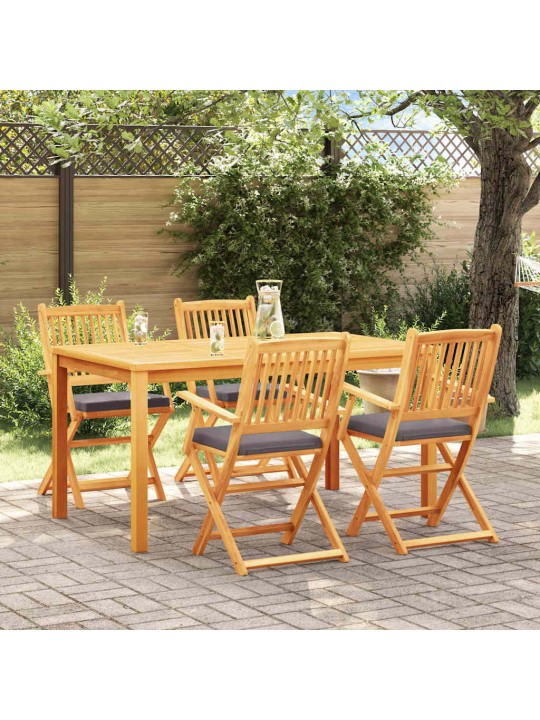 Saliekamā krēsls ar spilvenu 4 pcs pelēka 49 x 57.5 x 92cm