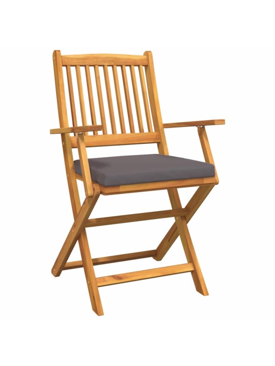 Saliekamā krēsls ar spilvenu 4 pcs pelēka 49 x 57.5 x 92cm